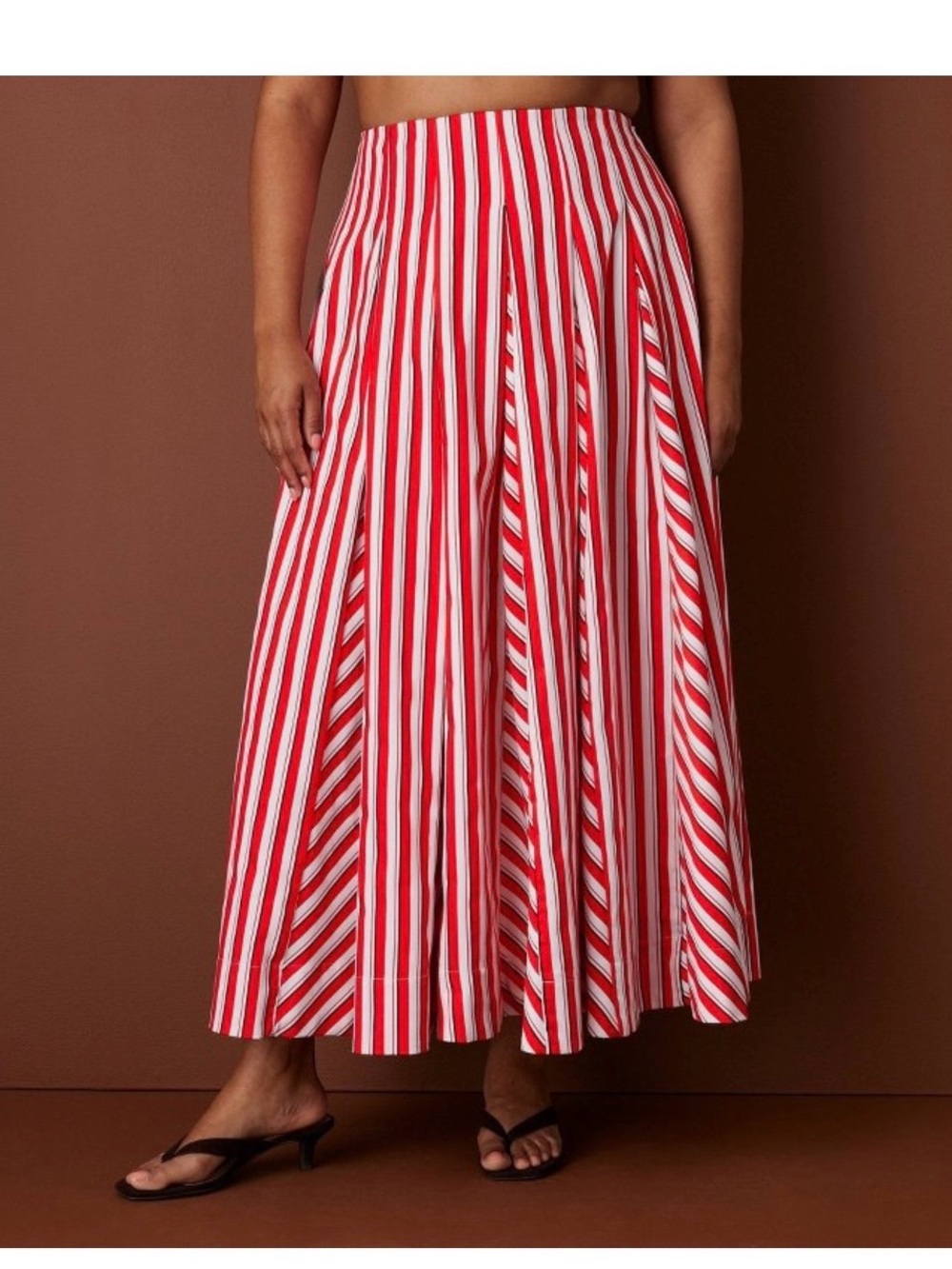 Rosie Assoulin X Target size 16 Striped Red and White Maxi Skirt, worn once